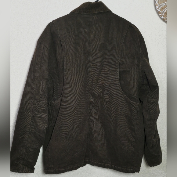 Wolverine Brown Insulated Coat Button Up Collard Size Medium - Picture 14 of 16